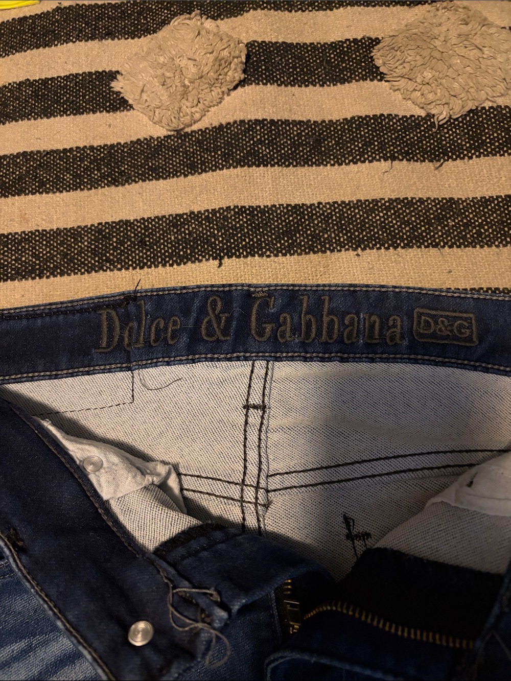 Vintage D&G Dolce & Gabbana Jeans Size 30 Y2K Whiskered Denim - Picture 6 of 9